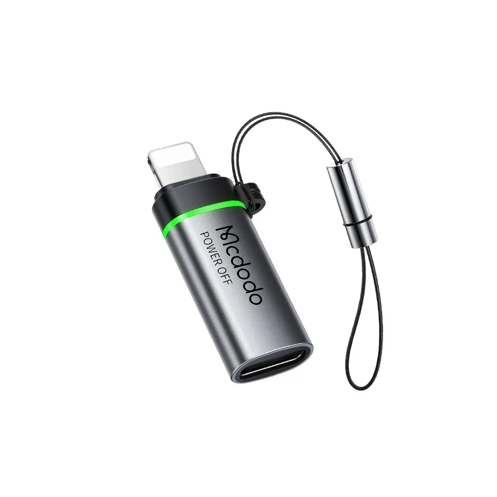 McDodo USB-C to Lightning Auto Power Off Black Adapter