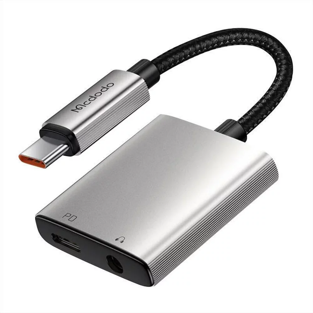 McDodo 2 in 1 USB-C to USB-C+DC3.5mm Audio Adapter (Nylon Braided Cable)