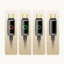 McDodo Auto Power Off 100W USB-C to USB-C with Breathing Light LED Display 1.2m Desert Titanium Data Cable