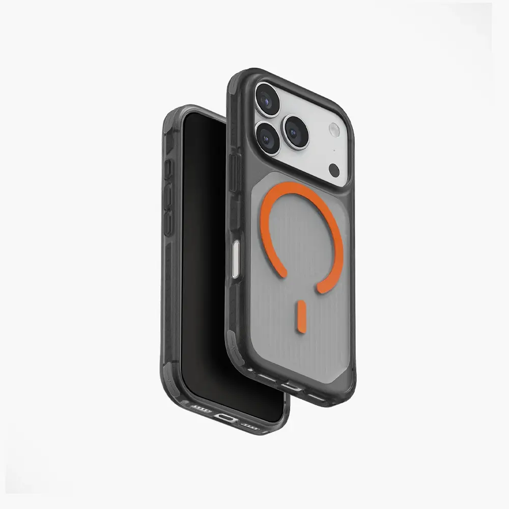 UNIQ iPhone 17 Pro Max Combat Active Triple-Layered Rugged Protective Smoke and Clear Case