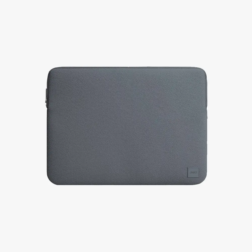 UNIQ Laptop Sleeve 16" Cyprus Textured Neoprene Water-Resistant Onyx Gray Bag