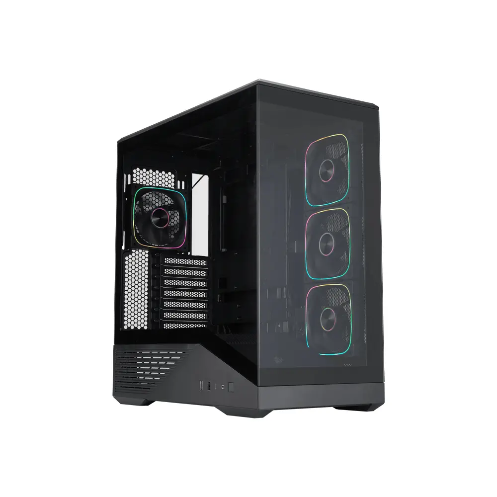 1stPlayer GM7 Middle Tower Black Gaming ATX Case (Support 9 Fans)