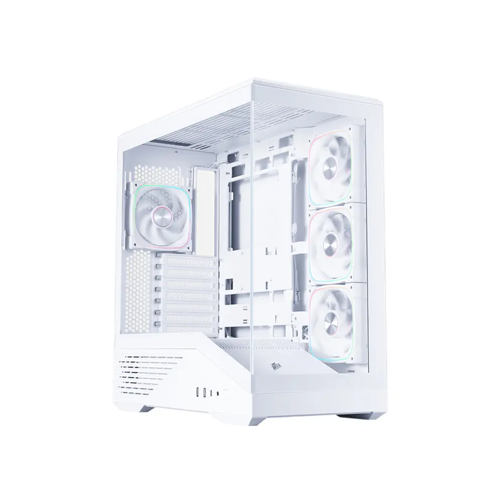 1stPlayer GM7 Middle Tower White Gaming ATX Case (Support 9 Fans)