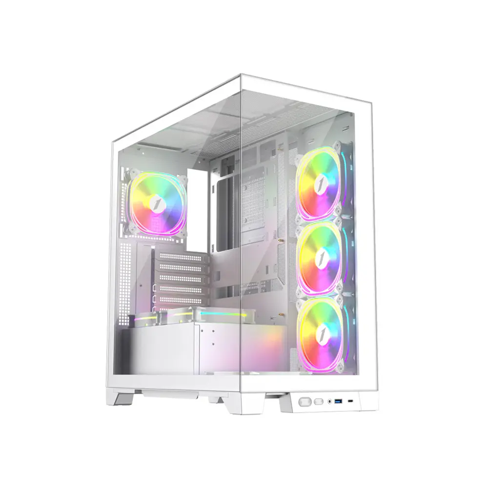1stPlayer Mi8 Middle Tower White Gaming ATX Case (Support 10 Fans)