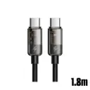McDodo Auto Power Off 100W Type-C to Type-C Transparent 1.8m Black Data Cable