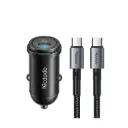 McDodo 30W 1C PD Fast Black Car Charger +USB-C to USB-C 1.2m Cable 